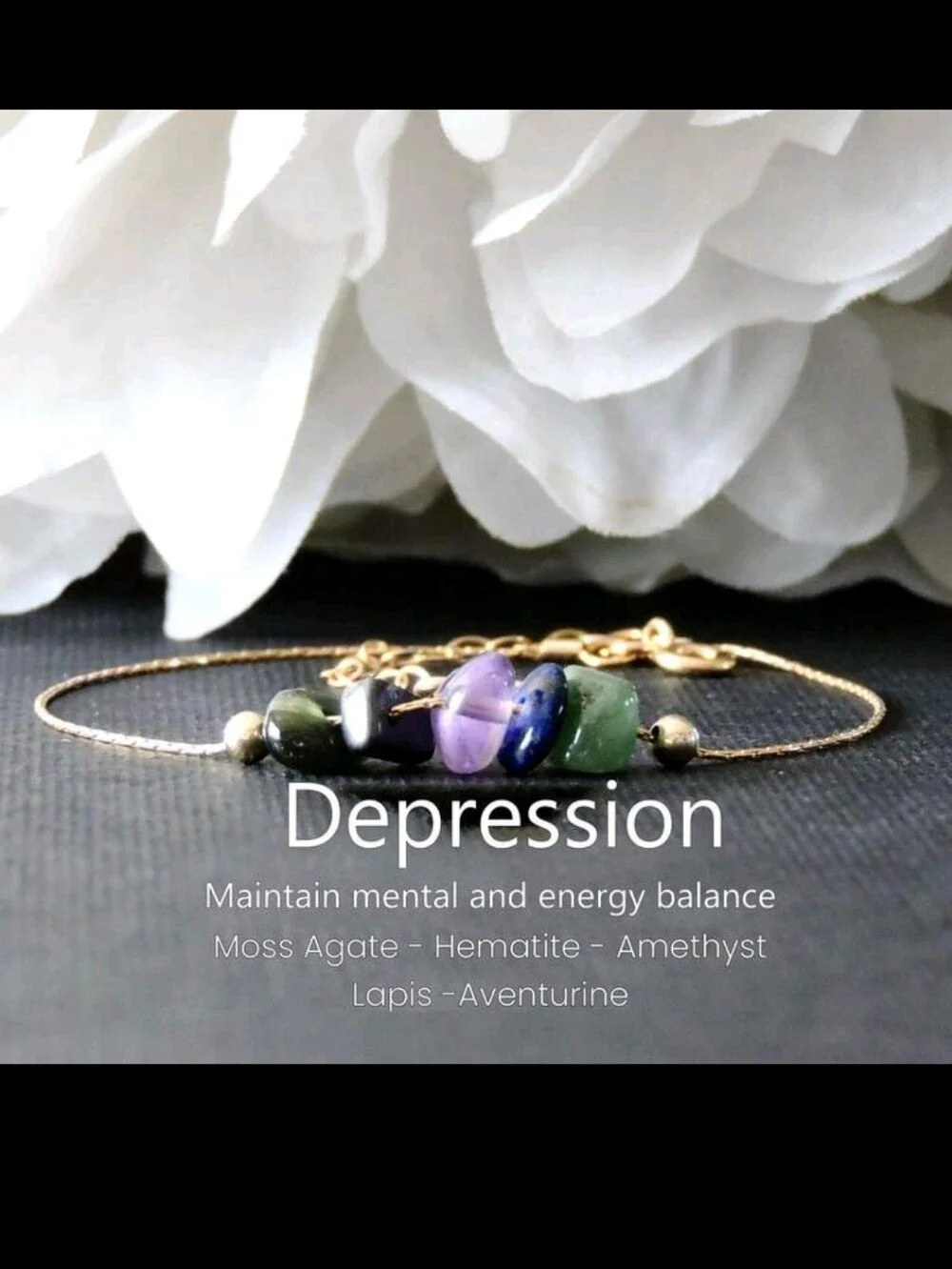 Natural Stone Jewelry Bracelet And Necklace Set, Helps Relieve Depression